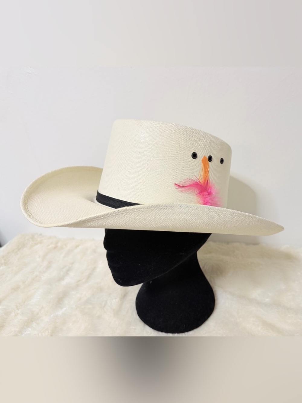 Elegante Cream Wide-Brim Hat cowboy hat boys youth size 6 7/8